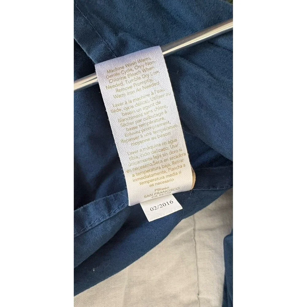 Pottery Barn Teen Emerson 2 Navy Blue Corduroy Pillow Shams European Square